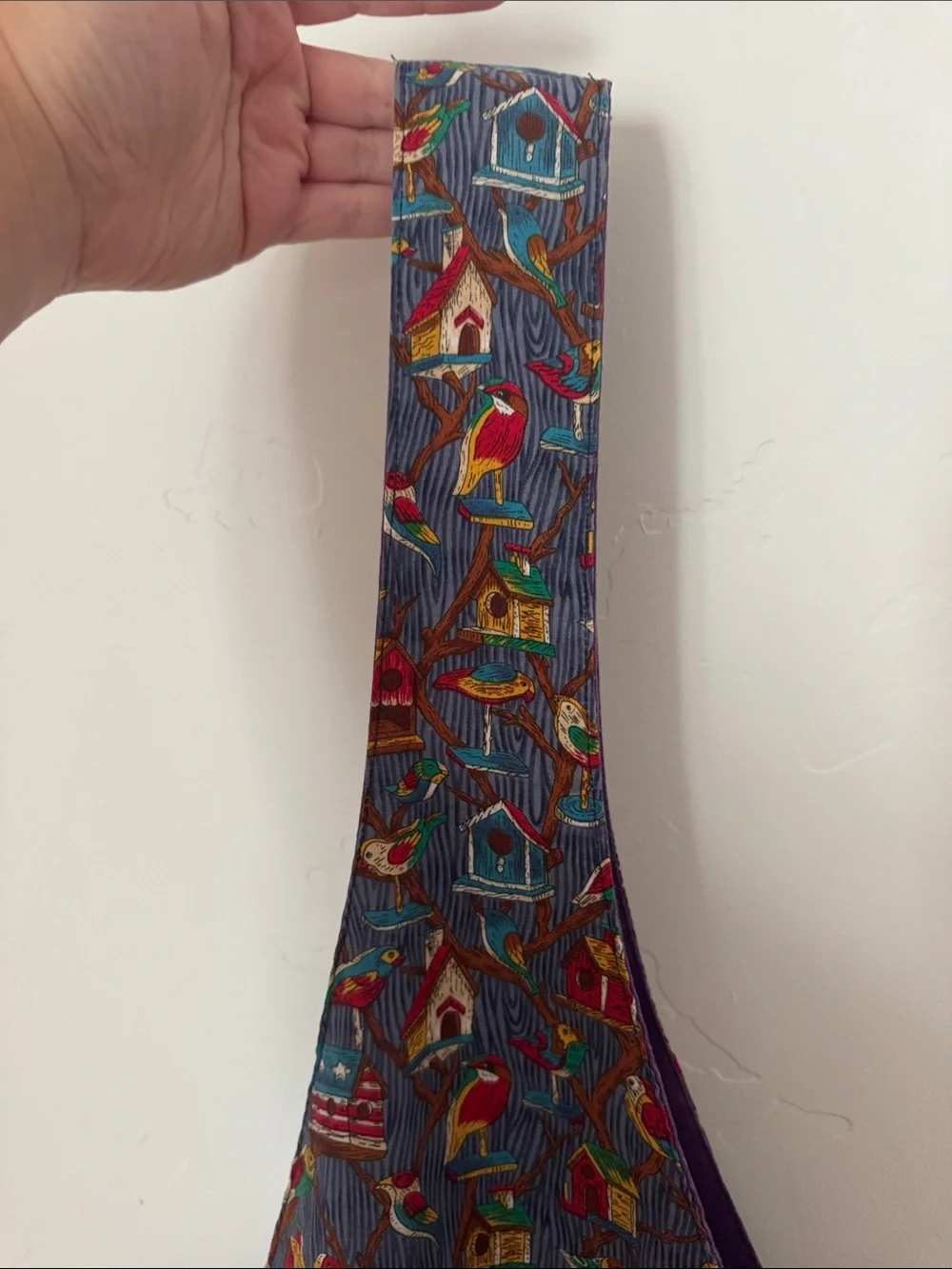 Handmade Reversible Birdhouse Novelty Print Hobo Tote One-Strap Shoulder Bag